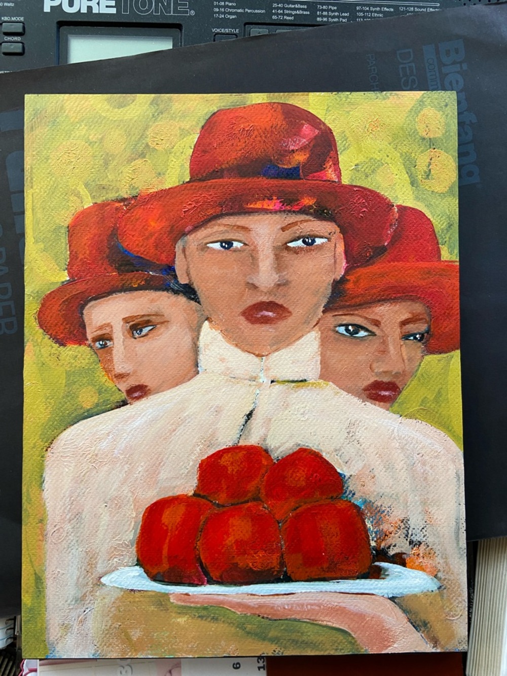 Original Art Painting Apple Harvest Trio Hand Painted - Picture 2 of 5